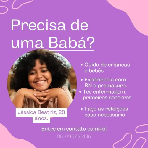 Ofereço serviço de cuidadora de crianças e idosos.