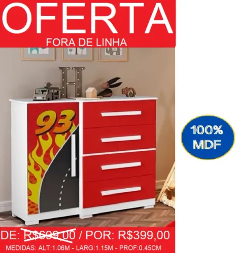 COMODA INFANTIL- ADESIVADA -100%MDF= COMPRE HOJE E RECEBA EM ATE 72H 