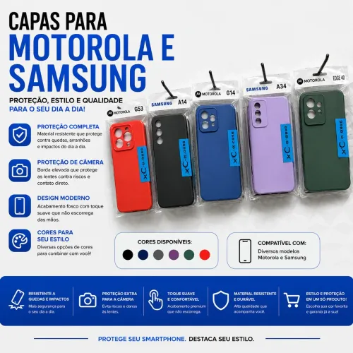 Capas Proteção celular Motorola e Samsung