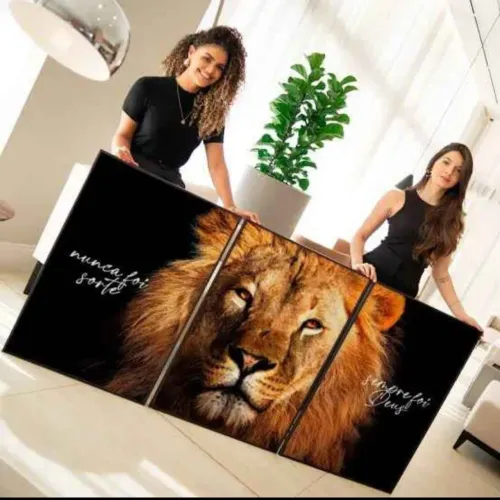 QUADROS GRANDES PARA SALA QUARTO LEÃO, FAMÍLIA 