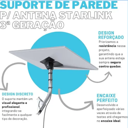 Suporte de parede para starlink padrão