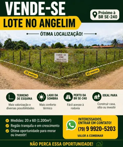 Terreno 20×60 Angelim