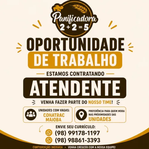 Estamos contratando ATENDENTE