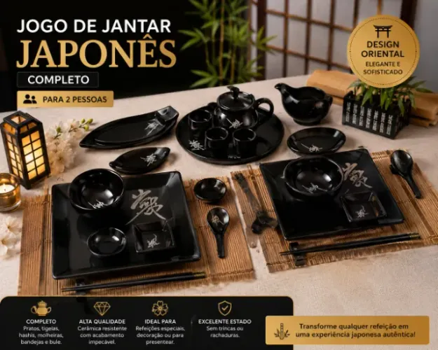 Jogo de Jantar Japonês Completo - Elegância Oriental