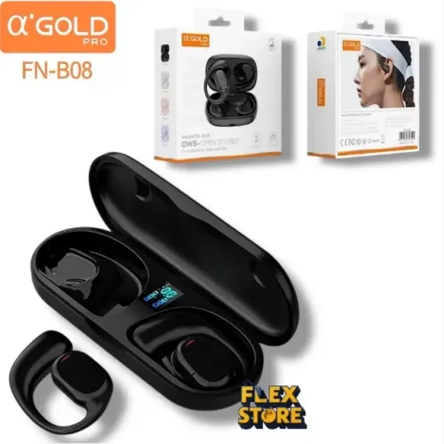 Fone Bluetooth Sem Fio a?Gold FN-BA8 · Estéreo Aberto (OWS) · Gancho Esportivo · Versão 5.