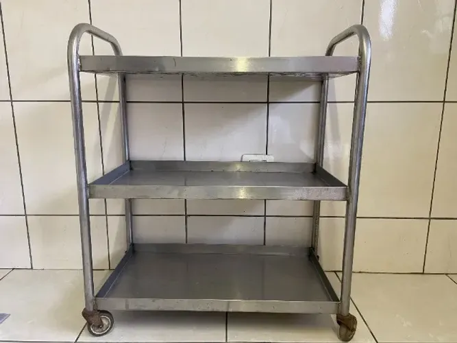 CARRINHO AUXILIAR INOX 3 BANDEJAS - INDUSTRIAL