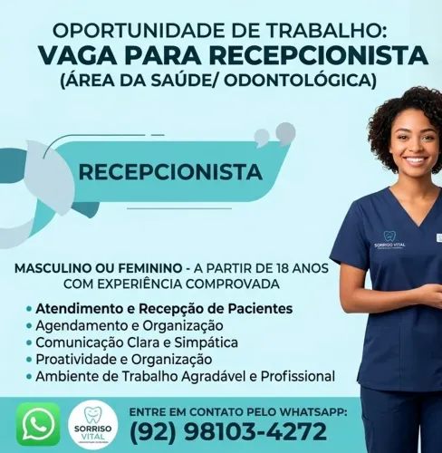 Vaga para Recepcionista