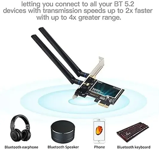 placa de rede pci express wifi adaptador pci-e  wifi 6 intel ax 200 2.4g/5