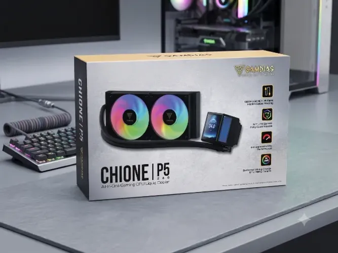 Water Cooler Gamdias Chione P5 240mm ARGB c/ Tela LCD 3.4" - Novo Lacrado