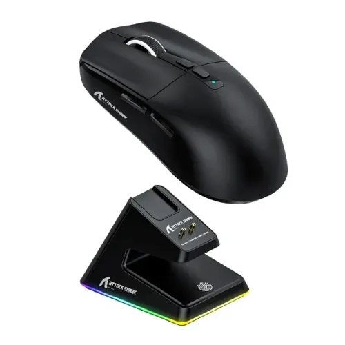 Mouse Gamer sem Fio Attack Shark X6, RGB, Tri-Mode, 26.000 DPI, PAW3395, Preto