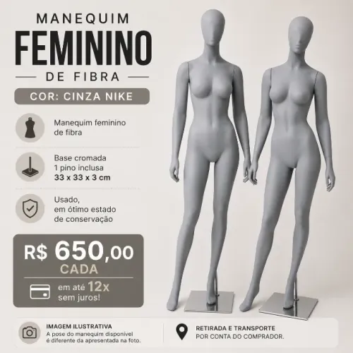 Manequim Feminino de Fibra