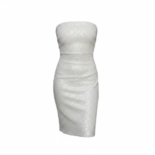vestido tubinho branco com lantejoulas