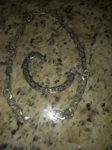 CORRENTE DE PRATA E PULSEIRA DE PRATA 925