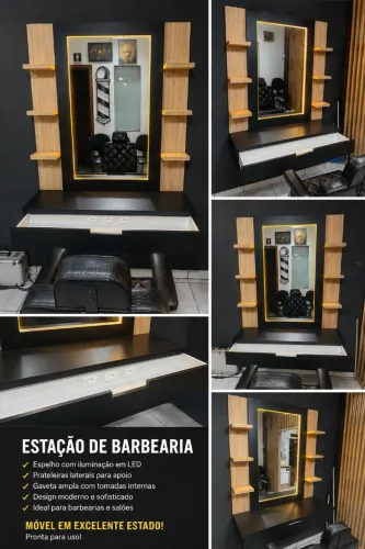 Bancada e cadeira de Barbeiro