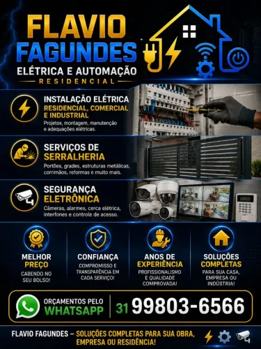 Eletricista residencial, comercial.