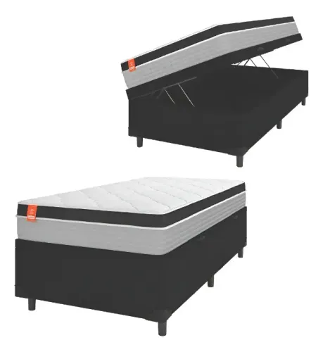 Cama Solteiro Box Completa com Colchão Pronta Entrega
