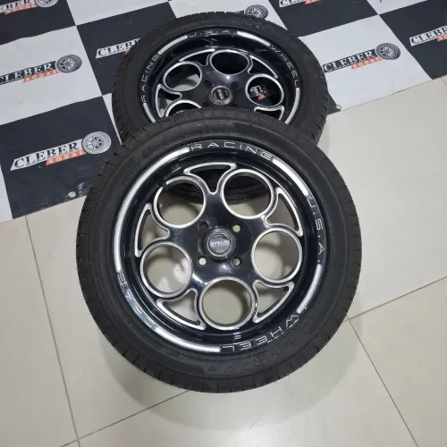 Par rodas 15 weld magnum tala 4 com pneus zero 4x100