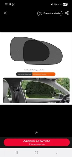 Protetor solar para vidro laterais de auto
