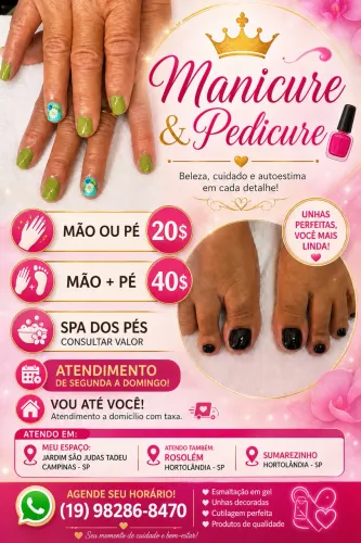 manicure e pedicure e Epilação na cera 