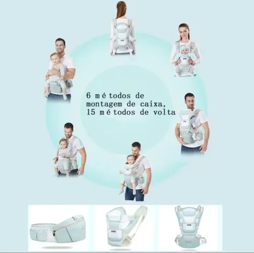 Canguru Banco De Cintura Para Bebê Pode Acomodar Banquinho Abraço Dianteiro E Traseiro