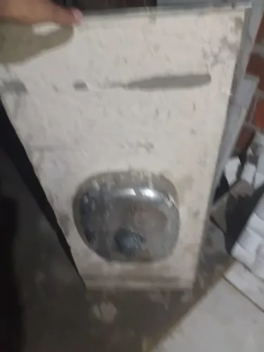 Pia de inox concretada