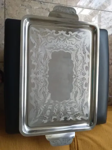 Bandeja de Aço Inox Art Prata