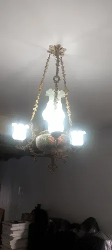 Lustre antigo em ferro bronze 