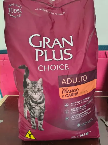 Ração 10,1kg GranPlus Choice para Gatos Adultos Sabor Frango e Carne