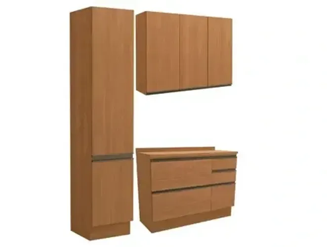 Armário de Cozinha Aéreo Kappesberg Maxxi + Balcão + Adega + Paneleiro Simples 2 Portas