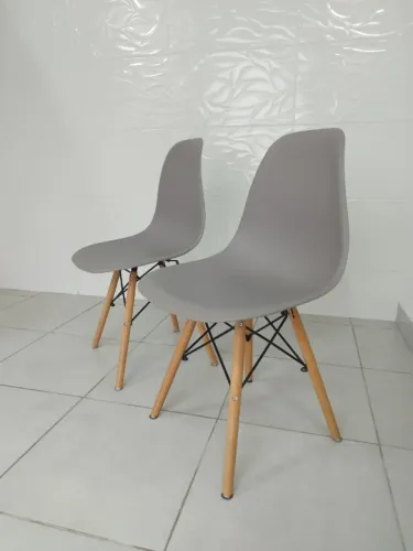 Kit 2 Cadeiras Eiffel - cinza