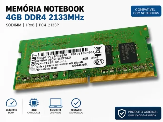 MEMÓRIA RAM 4GB DDR4 SMART