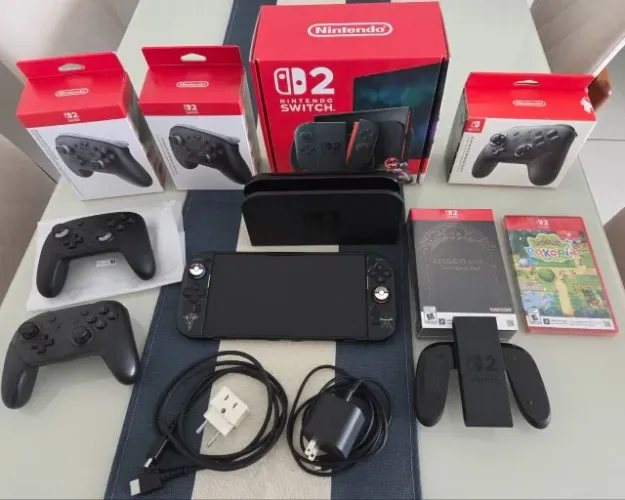 Nintendo Switch 2 + 3 Controles Pro + Pokopia Lacrado + Resident Evil Generation pack