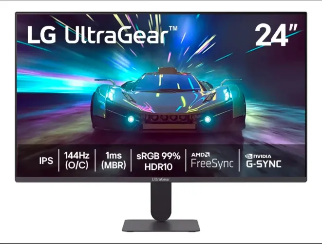 Monitor LG UltraGear 24", FHD, 144Hz, 1ms (MBR), NVIDIA G-SYNC, AMD FreeSync, HDR10