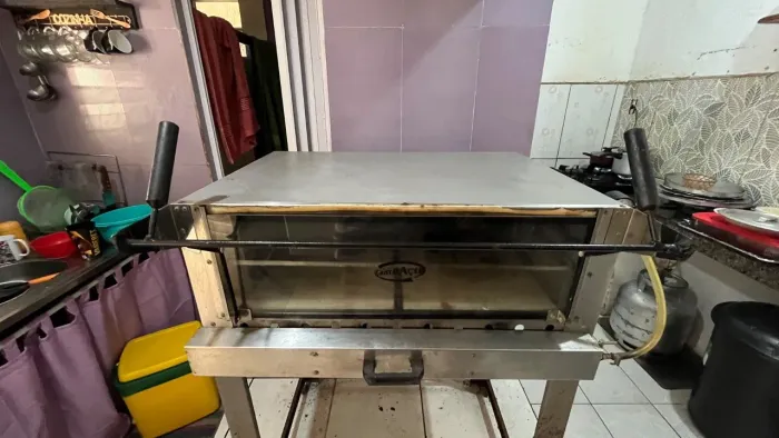 FORNO INDUSTRIAL PARA PIZZA CRISTAL AÇO - 80x60 cm - A GÁS