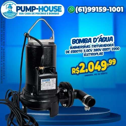 Bomba D'água Esgoto 3,0CV 380V EGST-2200 Eletroplas