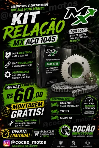 ? Kit Relação Moto - Titan / Fan / YBR / Factor - Novo #moto#start160