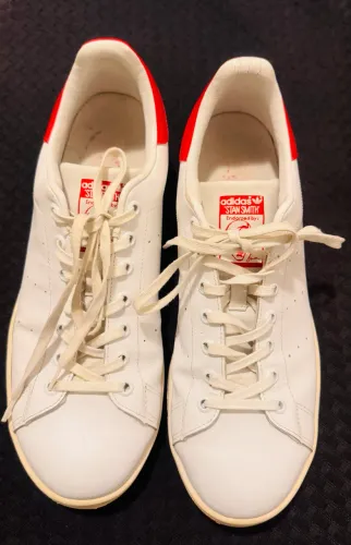 Tenis Adidas Stan Smith Couro branco e vermelho Tamanho 43