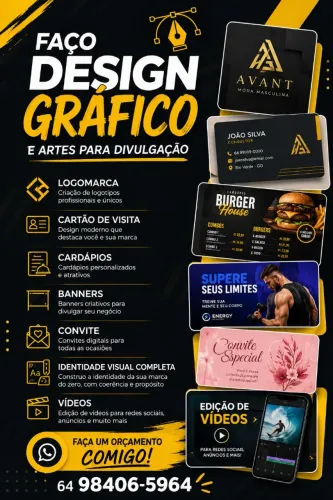 Faço design gráfico e artes para divulgação para seu negócio 