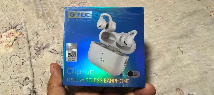 Fone de ouvido Bluetooth 5.3 estilo Clip on G-tide Preto Novo aberto pra testar