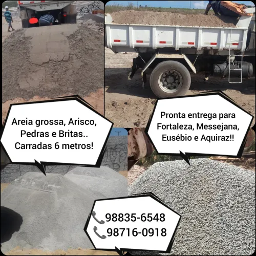 Areia grossa, Arisco, Brita, Pedra para alicerce