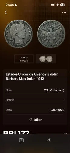 Moeda antiga de prata 