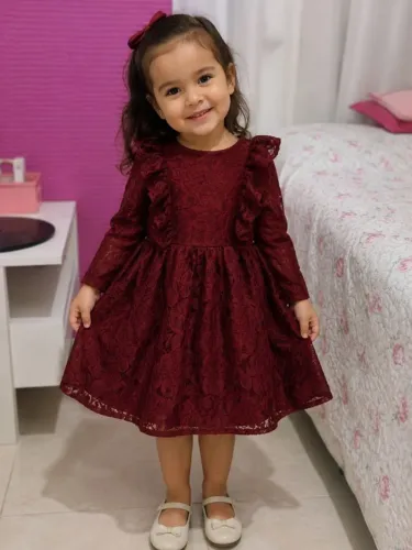 Vestido Bordo cat e jack tam 3 anos