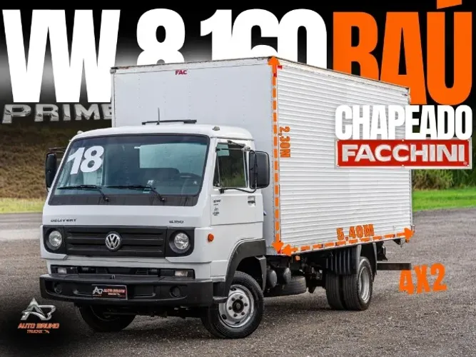 VW 8.160 PRIME 2018 - Baú Facchini Assoalho Chapeado + Ar Condicionado + Cabine Conservada