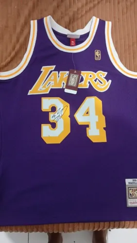 Regata Autógrafada Mitchell & Ness Road Swingman Jersey Los Angeles Larkers 1996-97 