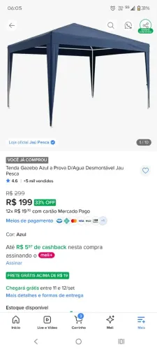 Tenda GAZEBO AZUL