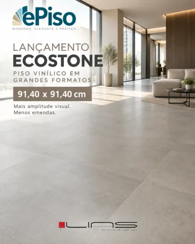 PISO VINÍLICO GRANDE FORMATO 91X91 - LANÇAMENTO ECOSTONE