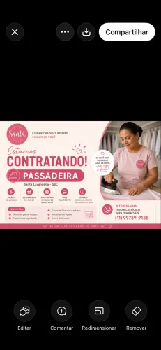 Admite-se Passadeira  