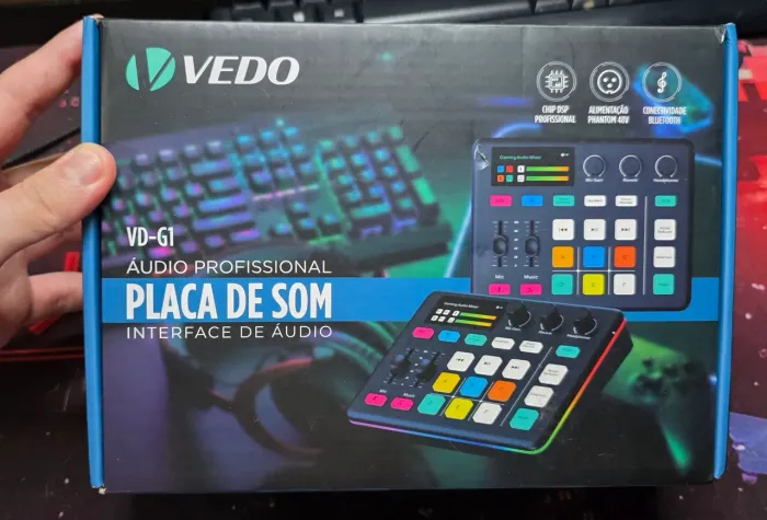 Placa de Som Interface De Áudio Vedo Vd-g1 para Livestream e PC