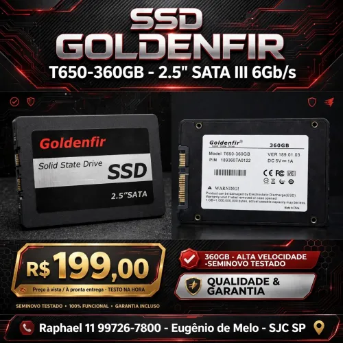 SSD GOLDENFIR 360GB T650-360GB 2.5" SATA III 6Gb/s