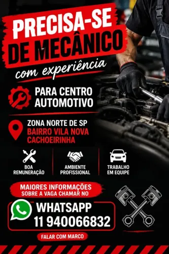 Contrato mecânico com experiência